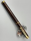 Sheaffer Targa Fountain Pen Brown Tortoise 14k Gold Medium Nib W  Con Used Usa