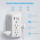 Outlet Extender Surge Protector - Trond 8 Outlet Splitter With 3 Usb Ports