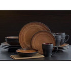 Cambria 16-piece Contemporary Brown Stoneware Dinnerware Set  set For 4 