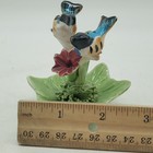Vintage Small 1920 s Italian Porcelain Birds On Stump  lily Figurine  Majolica 