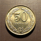 Paraguay-1951- 50 Centimos-lion -alum brz-round Edge- Hueguenin Mint  Km 24  Kms