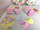 Vintage Easter Die Cut Cutout Decorations Lot Of 6