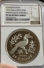 1976 Malaysia 25 Ringgit Silver Ngc Pf66 Ulca  Rhinoceros Hornbill