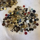 Lot Of 200  Vintage Assorted Buttons- Brass  Steel  Plastic  Wood  Acrylic