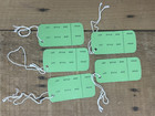 Vintage Lot Retail Clothing Store Sales Tags Ephemera Style Size Price Green