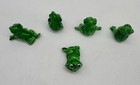 Vintage Mini Set Of 5 Plastic Green Frogs Figurines Garden Decor Miniatures