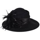 Vecry Ladies 100  Wool Felt Feather Cocktail British Formal Party Hat Medium