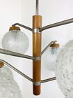 Vintage Mid-century Modern 6-light Chandelier Glass Globe Sputnik Pendant Temde