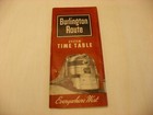 Vtg Railroad Railway Train - 1954 Burlington Route Timetable