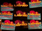 Lmfao Stickers   Lot Of 9  Original Promo 4x3 Bonus Free Flag Sticker