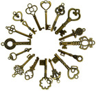 Old Vintage Antique Skeleton 40 Keys Lot Small Large Bulk Necklace Pendant Craft