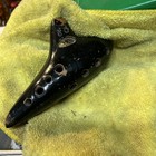 Antique Redware Pottery Ocarina 11 Hole Musical Flute Gb Eagle Marked 1800s