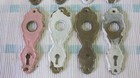 8 Antique   Vintage  Deco Matching Pressed Brass Glass Door Knob Backplates  