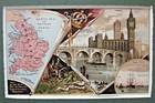 1889 Arbuckle Great Britain London Antique Print Trade Card Big Ben Royal Navy 