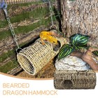 Hanging Reptile Hide Cave natural Seagrass Lizard Hammock Hideout round Brown