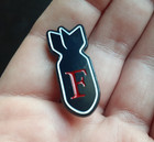 Dropping The F Bomb Enamel Pin Lapel Hat Bag Tie Badge Pinback Drop Black red