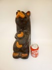 Bsc Big Sky Carvers Carved Wood Bear Statue Step Sitter 15  Tall Bearfoots