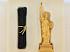 Estee Lauder Solid Compact  Gold Statue Of Liberty W  Dazzling Perfume Rare