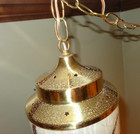 Vintage 1960s Swag Lamp Cylinder Barrel Boho Woven Fabric Grass