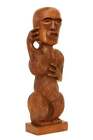 12  Wooden Hand Carved Primitive Bald Tribal Statue Sculpture Tiki Bar Figurine