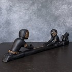 Vintage Pacific Solomon Islands Hand Carved Wooden Canoe Tribal Tiki Carving