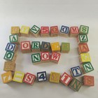 32 Vtg Children   s Wooden Building Blocks Educational Letters   Numbers Free Ship