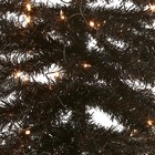 Company Pre-lit Artificial Christmas Tree  Black Tinsel  White Lights  Includ   