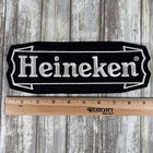 Vintage Heineken Patch Black   White 9 -1 4  X 3- 1 2  Beer Logo Badge New