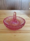 Vintage Fenton Pressed Glass Pink Ring Holder  rings Not Included 