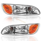 For 2008-2013 Peterbilt 325 384 386 Truck Chrome Headlights Headlamps Left right
