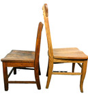 Antique 40s Solid Wood Industrial School Chair Stool Formed Seat Nice Patina