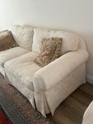 Modern Loveseat Sofa Couch 51  W Linen Fabric Upholstered For Living Room
