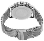 Akribos Xxiv Men   s Quartz Blue Dial Roman Day date Tachymeter Silver Mesh