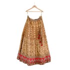 Indian Vintage Heavy Beige Net mesh Hand Embroidered Lehenga Skirt By Designer