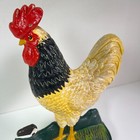 Vintage Heavy 5 Lb Cast Iron Painted Rooster Chicken By Farmhouse Door Stop