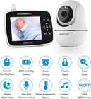Anmeate Hd Video Baby Monitor With Pan-tilt-zoom  Night Vision   Two-way Audio
