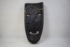 Antique Ebony Dark Wood African Mask Wall Hanging Deco Art Tribal Decoration
