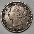 Scarce 1858 Canada 20 Cents Victoria 1 Year Type Coin  925 Silver Vf   Free Ship