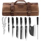 Chef Knife Set High Carbon Steel Kitchen Knives W  Storage Bag   Shears New