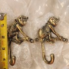 Set Of 2 Cast Iron Monkey Wall Hooks Antique Finish Heavy Duty Key Coat Hanger