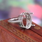 925 Silver Oval Semi Mount Ring Blank 10x14 12x16 13x18 15x20 Mm Setting For Gem