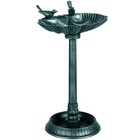 Antique Bird Bath With Pedestal Flower Planter Base  Vintage Style Decorative Bi