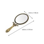 1pc Handheld Vanity Mirror - Antique Hand Mirror Brass Luxury Metal Handheld    