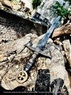 Hand Forged Damascus Steel Viking Sword Battle Ready Medieval Sword With Sheath