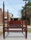 American Federal Empire Acanthus Carved Mahogany Poster Bed   queen  