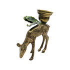 Vintage Brass Deer Stag Doe Candle Holder Decor