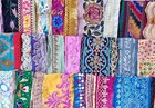 Very Rare Lot Antique Vintage Sari Trim Lace Edging Ribbon 50 Pieces Craf Ds69