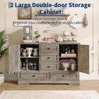 47  Farmhouse Sideboard Buffet Cabinet With Storage 5 Drawers Kitchen Table