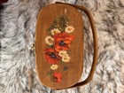 Vintage Woven Sewing Basket  Decoupage Flowers  Perfect Liner  Granny Core