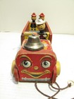 Vintage Fisher Price Looky Firetruck Wood Pull Toy